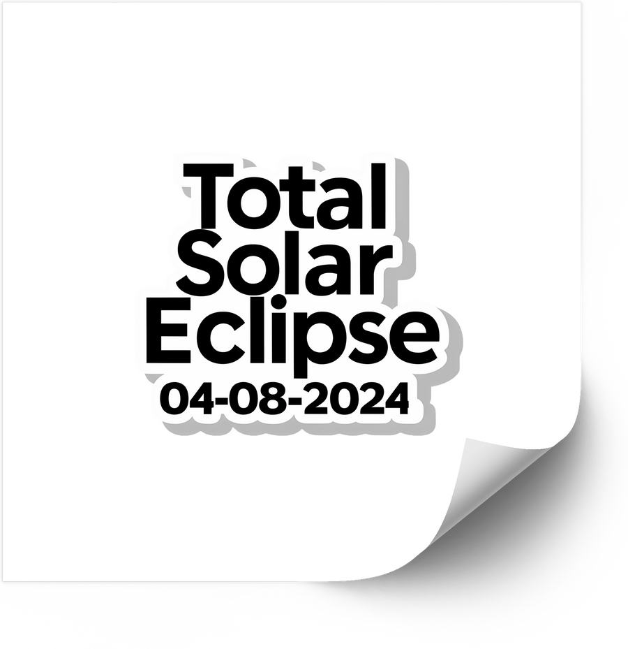 Total Solar Eclipse 2024 Sticker | Minimalist Astronomy Event Date Vinyl Decal