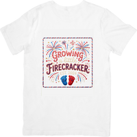 Thumbnail for Growing A Little Firecracker T-Shirt | Patriotic 4th Of July Pregnancy Announcement Graphic Tee | New Mom Gift
