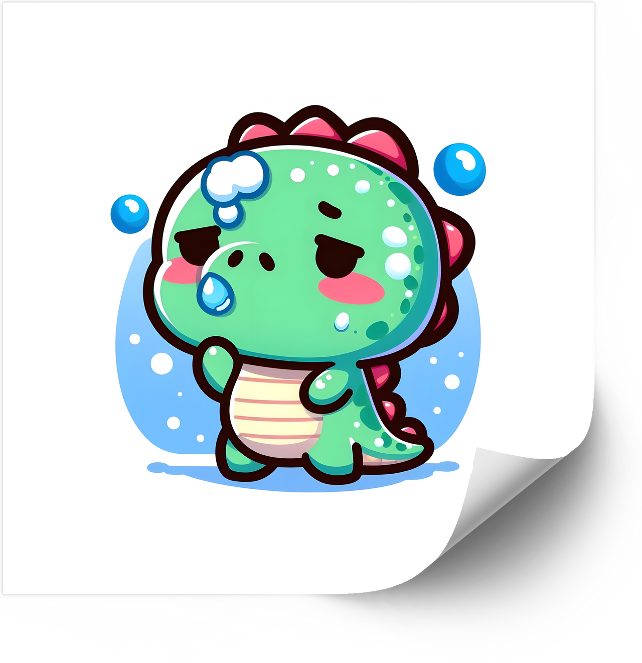 Crying Baby Dinosaur Sticker | Kawaii Cute Sad Dino Vinyl Decal