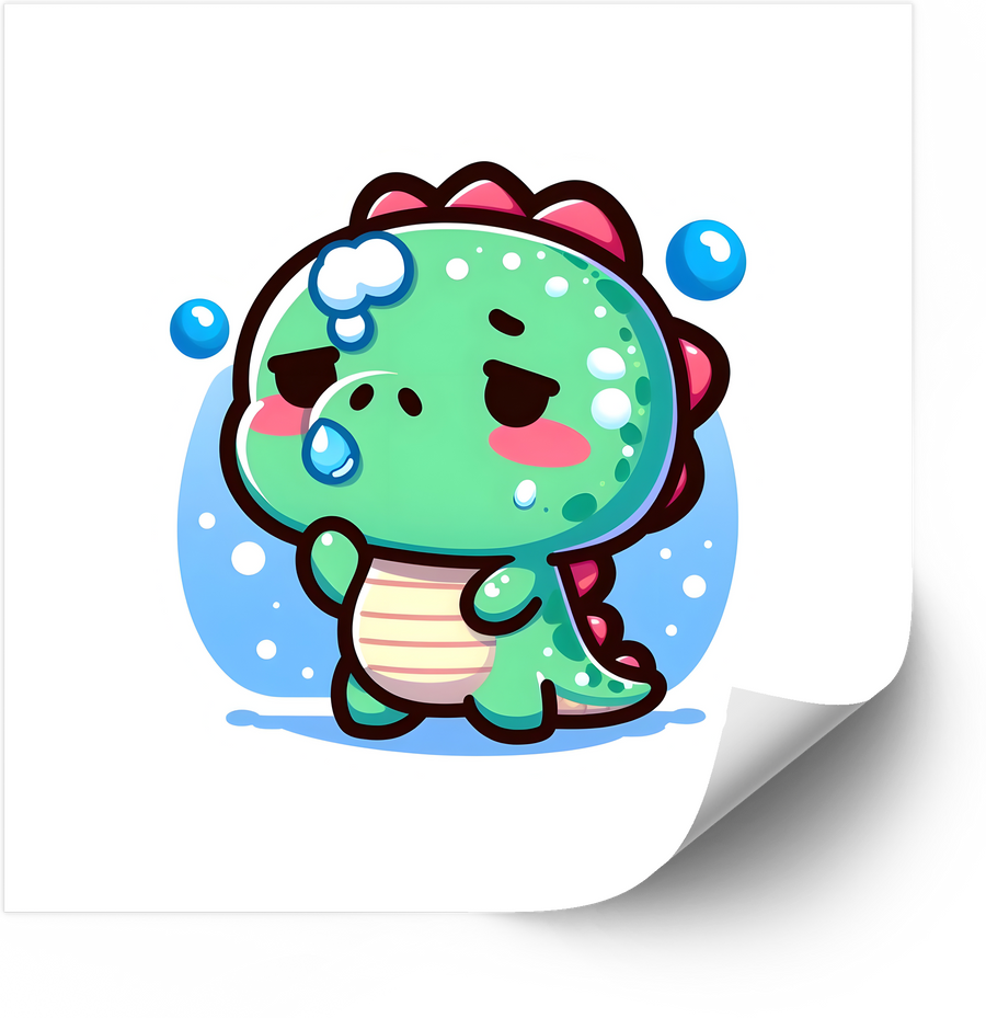 Crying Baby Dinosaur Sticker | Kawaii Cute Sad Dino Vinyl Decal