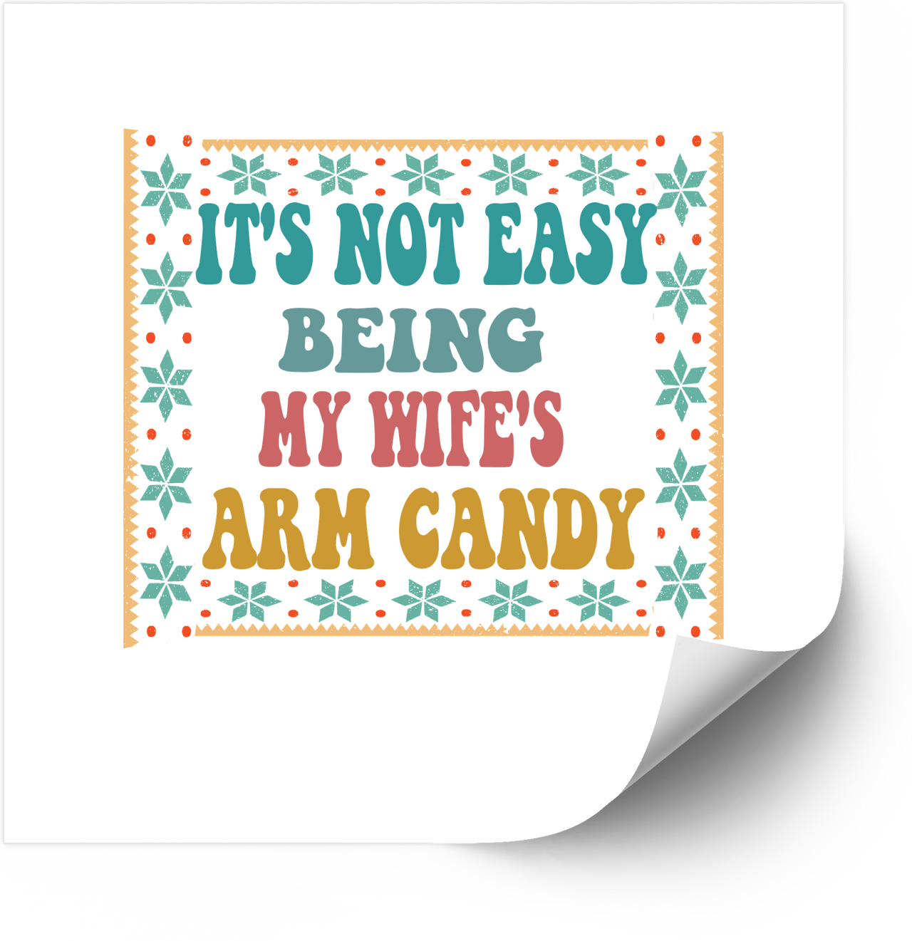 Arm Candy Funny Husband Sticker | Retro Boho Wife Quote Vinyl Decal