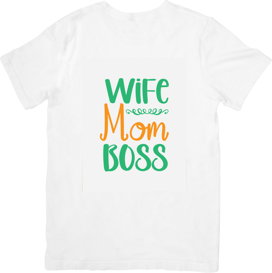 Wife Mom Boss T-Shirt | Funny Colorful Empowerment Graphic Tee | Mother's Day Gift
