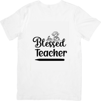 Thumbnail for Blessed Teacher T-Shirt | Christian Minimalist Educator Graphic Tee | Teacher Appreciation Gift